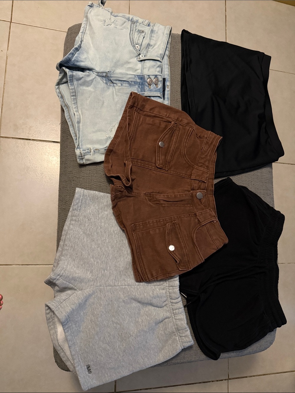 5 Bundle set of bottoms Jean shorts athletic shorts and skort